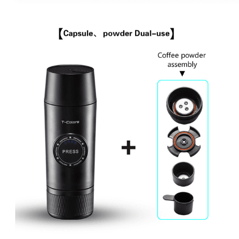 Portable Rechargeable Battery Espresso Machine Travel Car Coffee Powder Capsule Dual-Use Electric Mini - Mubimart