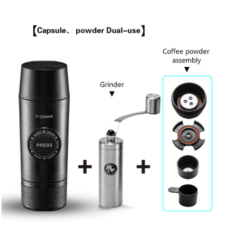 Portable Rechargeable Battery Espresso Machine Travel Car Coffee Powder Capsule Dual-Use Electric Mini - Mubimart
