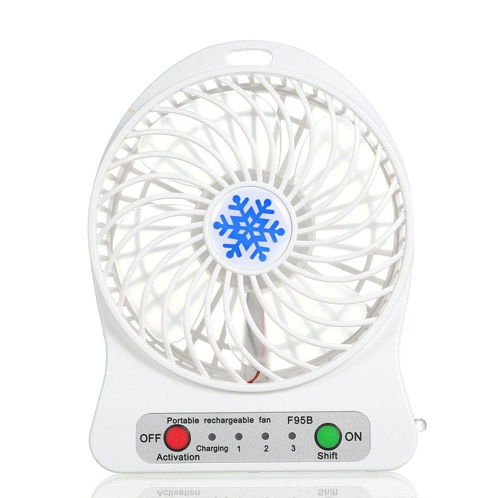 Portable Rechargeable LED Light Mini USB Charging Table Fan Speed Regulation Mode Lighting Function LED Refrigeration Air Cooler 3 - Mubimart