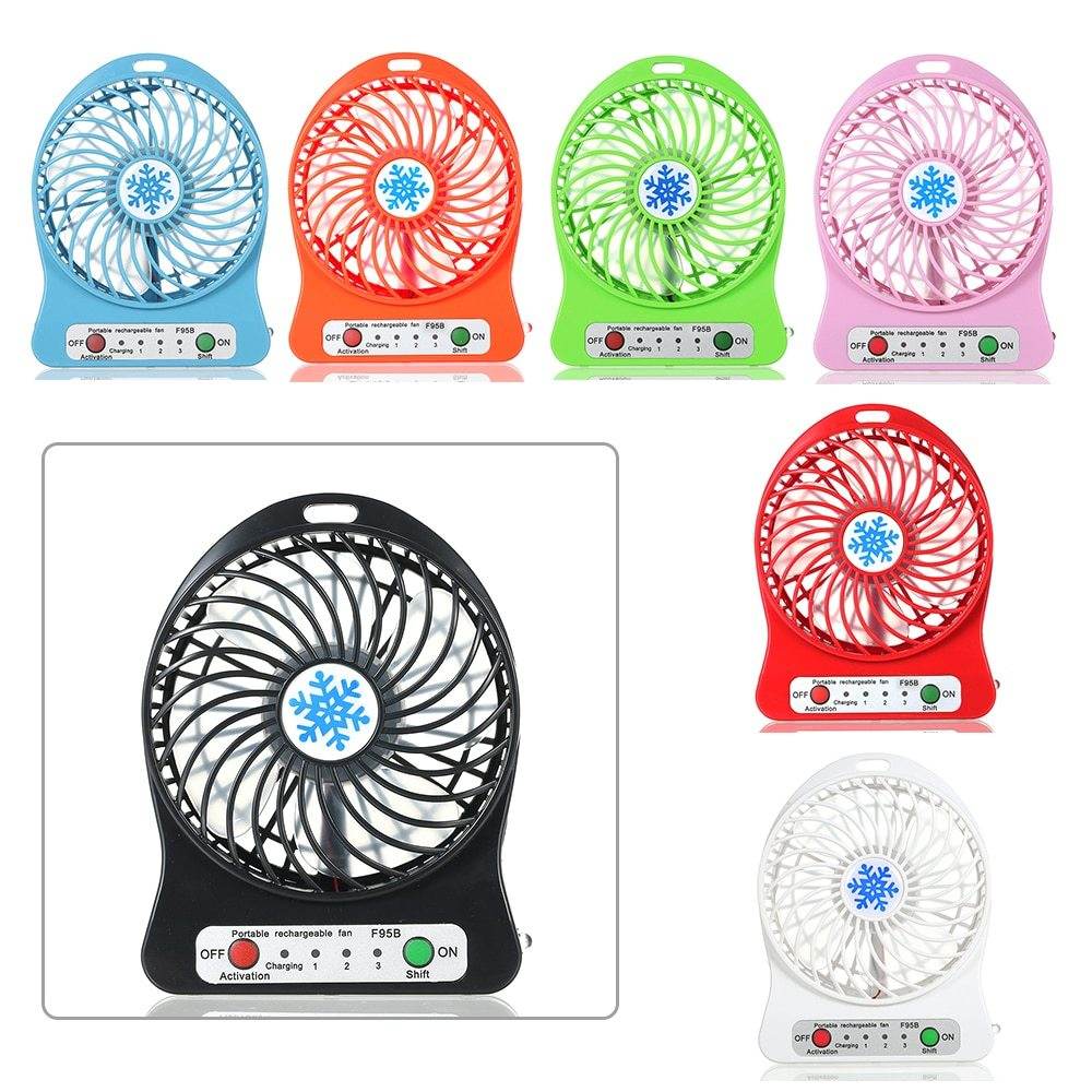 Portable Rechargeable LED Light Mini USB Charging Table Fan Speed Regulation Mode Lighting Function LED Refrigeration Air Cooler 3 - Mubimart