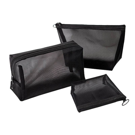 Portable Travel Toiletry Bag Transparent Mesh Toiletry Bag - Mubimart