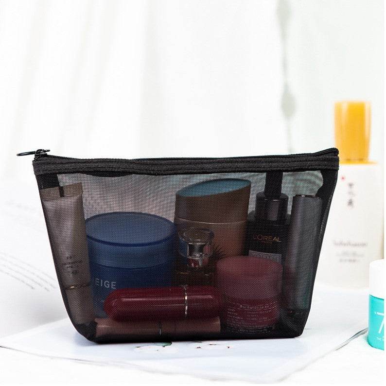 Portable Travel Toiletry Bag Transparent Mesh Toiletry Bag - Mubimart