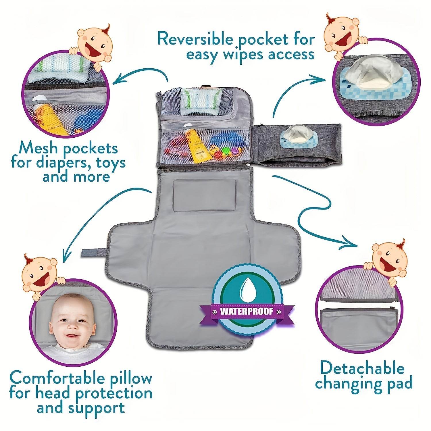 Portable Waterproof Baby Change Pilch - Mubimart