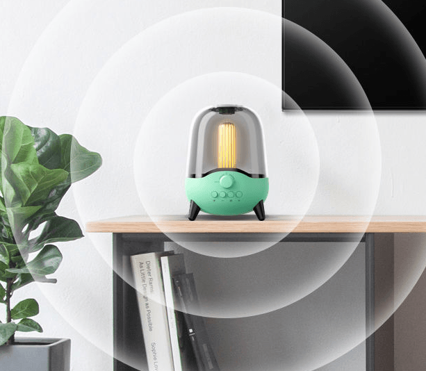 Portable Wireless Bluetooth 5.0 Speaker Flickering Ambient Light Speakers Table Lamp Stereo Sound Indoor Outdoor Night Lights - Mubimart