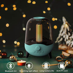 Portable Wireless Bluetooth 5.0 Speaker Flickering Ambient Light Speakers Table Lamp Stereo Sound Indoor Outdoor Night Lights - Mubimart - Bluetooth Speaker 