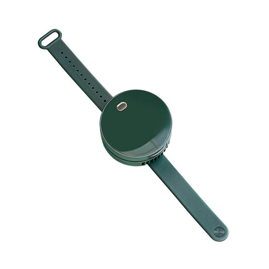 Portable Wrist Fan Mirror Leafless USB Rechargeable 3 Speed Adjustable Air Cooler Handheld - Mubimart