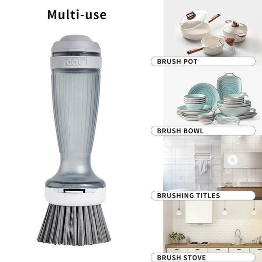 Pot Brush Dish Brush Dish Scrub Brush With Soap Dispenser For Dishes Kitchen Sink Pot Pan - Mubimart