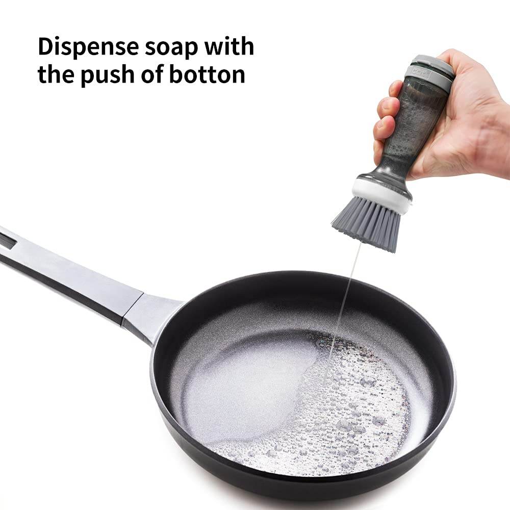 Pot Brush Dish Brush Dish Scrub Brush With Soap Dispenser For Dishes Kitchen Sink Pot Pan - Mubimart