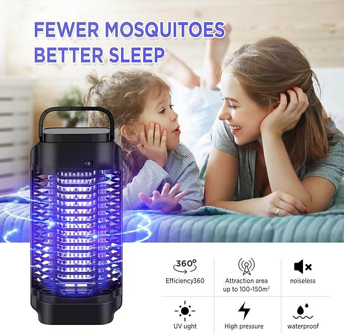 Powerful Electric Mosquito Zapper Fly Killer For Indoor 4200V Metal Mesh, Insect Fly Trap Indoor Mosquito Killer For Home, Garden, Patio - Mubimart