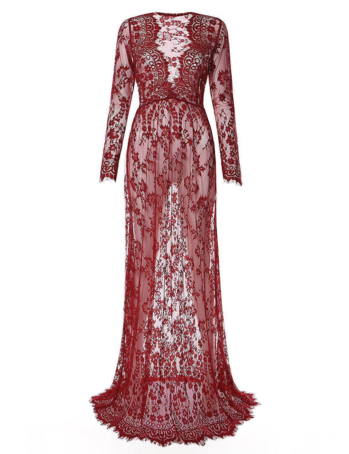 Pregnant Dress Pajamas Lace Maternity Dress Women - Mubimart