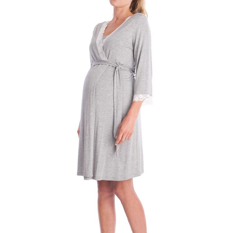 Pregnant Women Nightdress Maternity Sleepwear - Mubimart -  