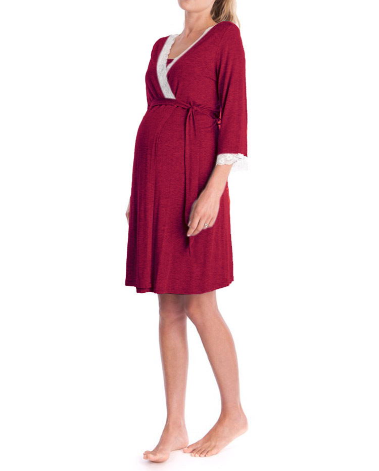 Pregnant Women Nightdress Maternity Sleepwear - Mubimart -  