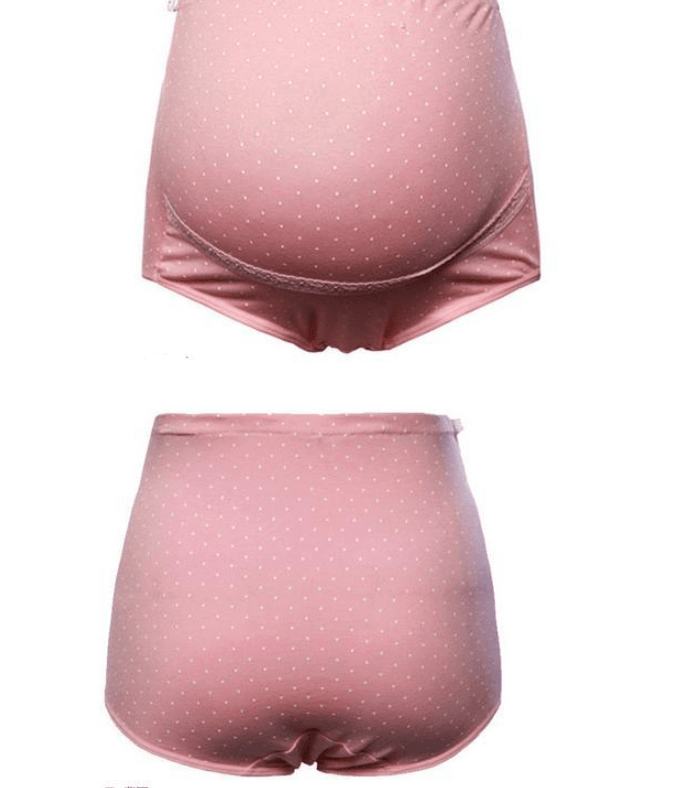 Pregnant women's underwear, stomach lift pants, maternity clothes, cotton, pregnant women's underwear, adjustable high waist pants - Mubimart