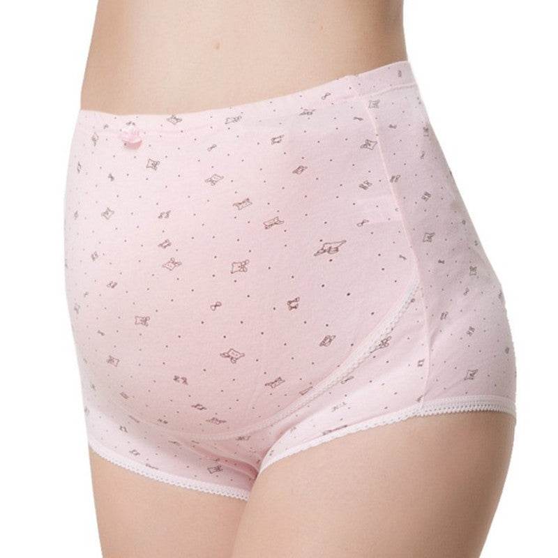 Pregnant women's underwear, stomach lift pants, maternity clothes, cotton, pregnant women's underwear, adjustable high waist pants - Mubimart
