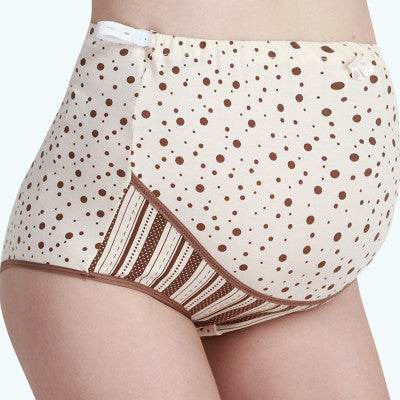 Pregnant women's underwear, stomach lift pants, maternity clothes, cotton, pregnant women's underwear, adjustable high waist pants - Mubimart