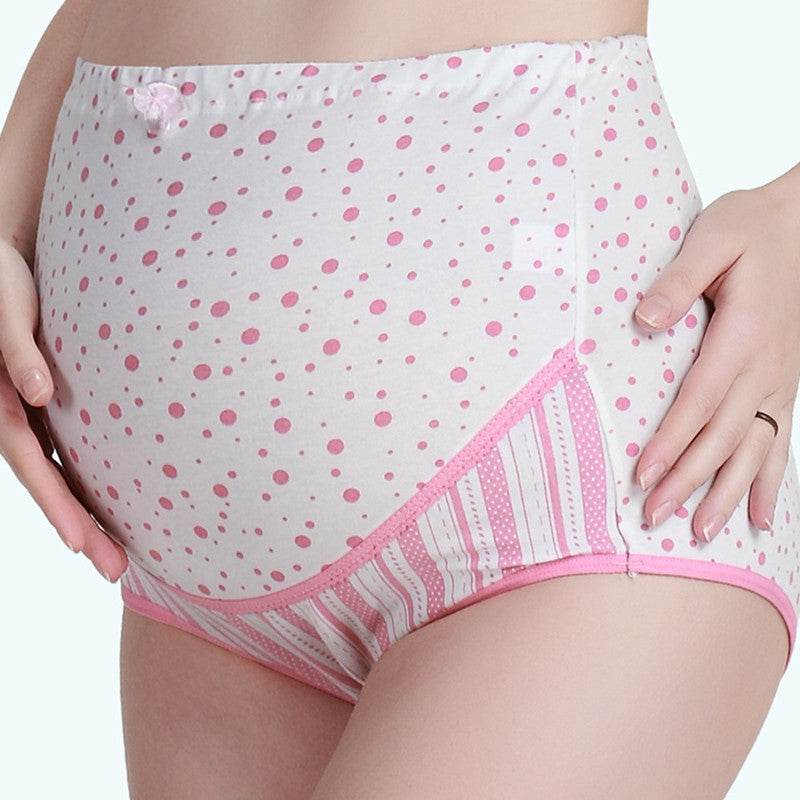 Pregnant women's underwear, stomach lift pants, maternity clothes, cotton, pregnant women's underwear, adjustable high waist pants - Mubimart