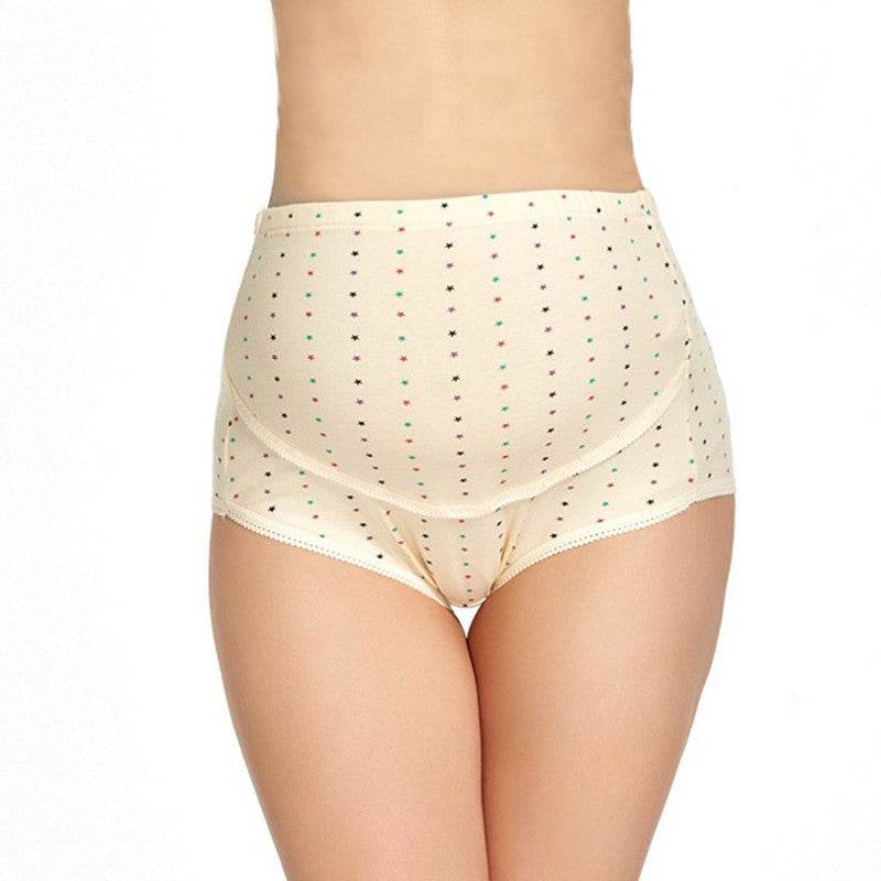Pregnant women's underwear, stomach lift pants, maternity clothes, cotton, pregnant women's underwear, adjustable high waist pants - Mubimart