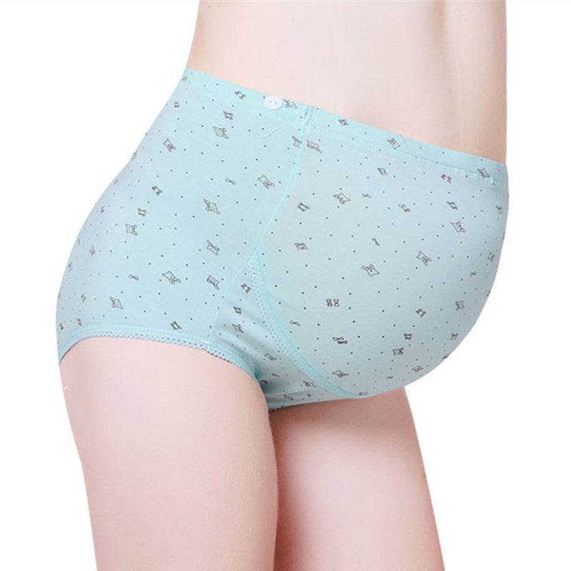 Pregnant women's underwear, stomach lift pants, maternity clothes, cotton, pregnant women's underwear, adjustable high waist pants - Mubimart