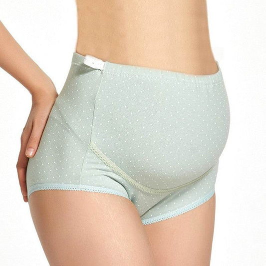 Pregnant women's underwear, stomach lift pants, maternity clothes, cotton, pregnant women's underwear, adjustable high waist pants - Mubimart