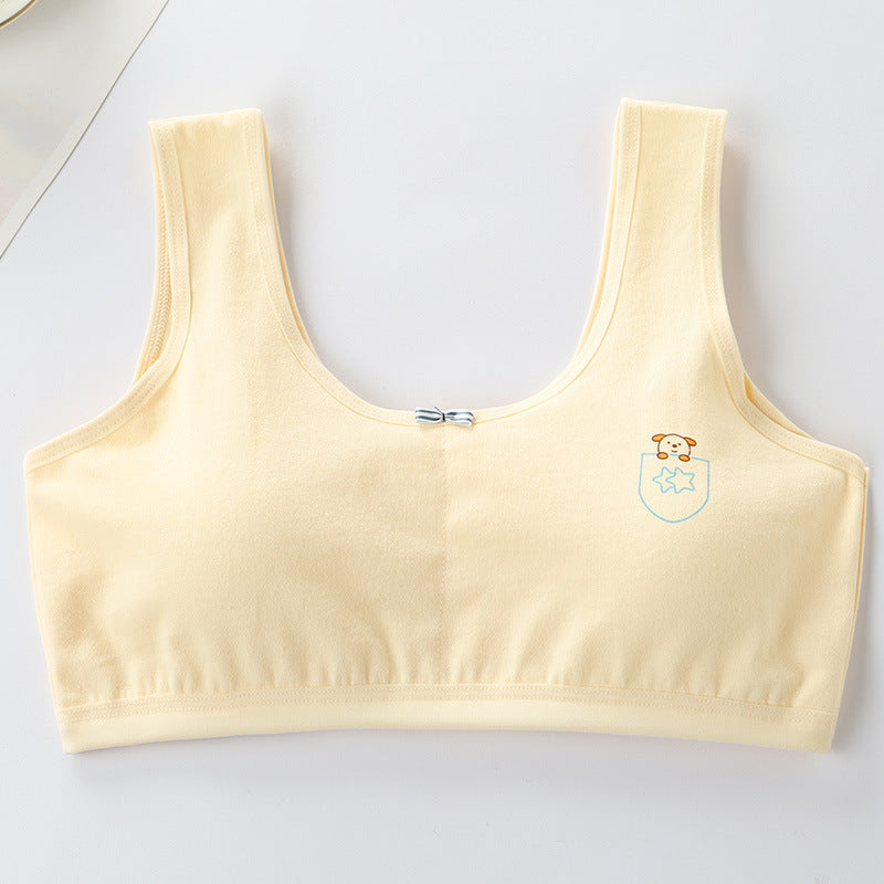 Primary Student Vest Female Junior High  Girl High School  Underwear Pure Cotton Bra - Mubimart -  