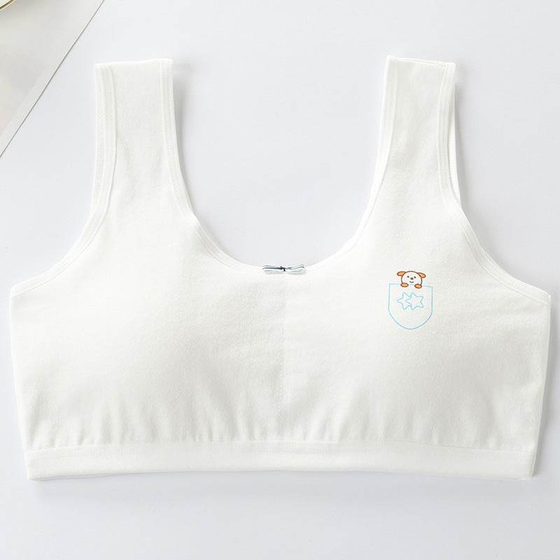 Primary Student Vest Female Junior High Girl High School Underwear Pure Cotton Bra - Mubimart