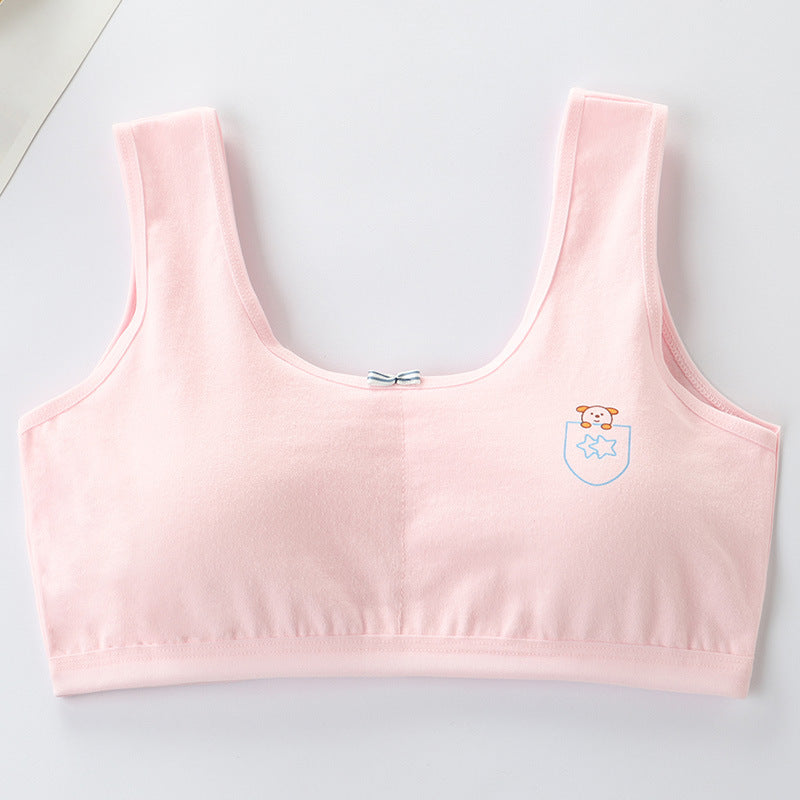 Primary Student Vest Female Junior High  Girl High School  Underwear Pure Cotton Bra - Mubimart -  