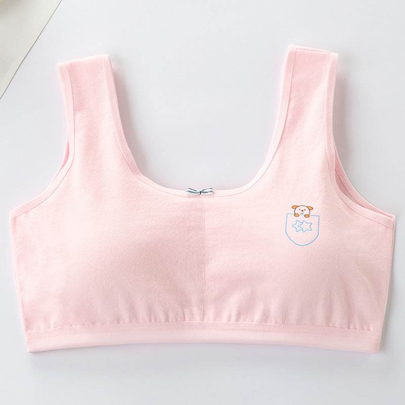Primary Student Vest Female Junior High Girl High School Underwear Pure Cotton Bra - Mubimart
