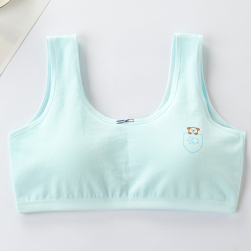 Primary Student Vest Female Junior High  Girl High School  Underwear Pure Cotton Bra - Mubimart - Underware 