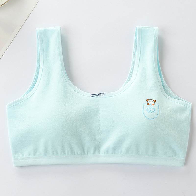 Primary Student Vest Female Junior High Girl High School Underwear Pure Cotton Bra - Mubimart