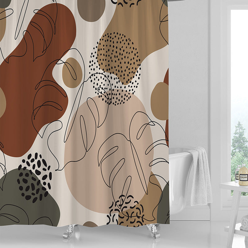 Printed Shower Curtain Waterproof Polyester Shower Curtain - Mubimart -  