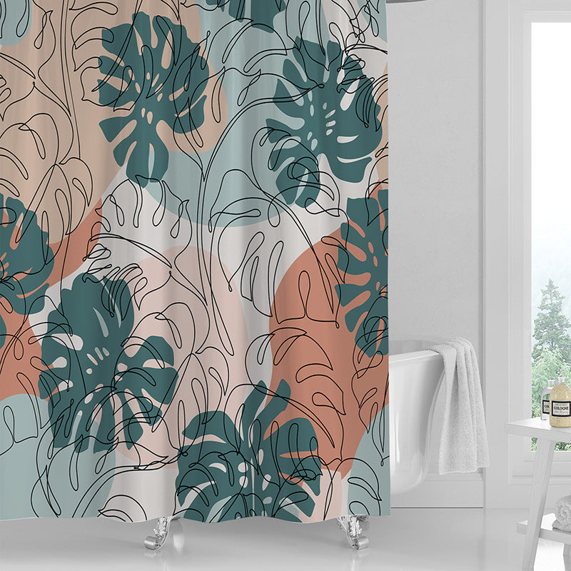 Printed Shower Curtain Waterproof Polyester Shower Curtain - Mubimart -  