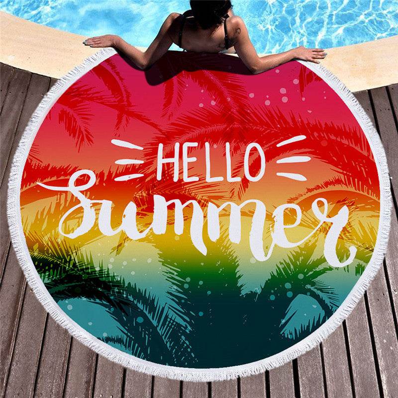 Printed beach towel microfiber bath towel beach cushion - Mubimart