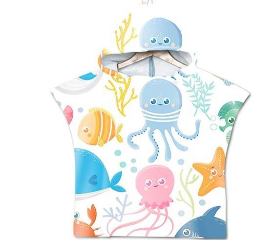 Printed hooded bath towel - Mubimart
