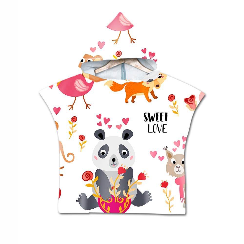 Printed hooded bath towel - Mubimart