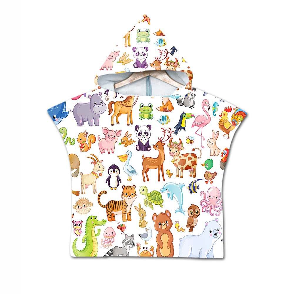 Printed hooded bath towel - Mubimart