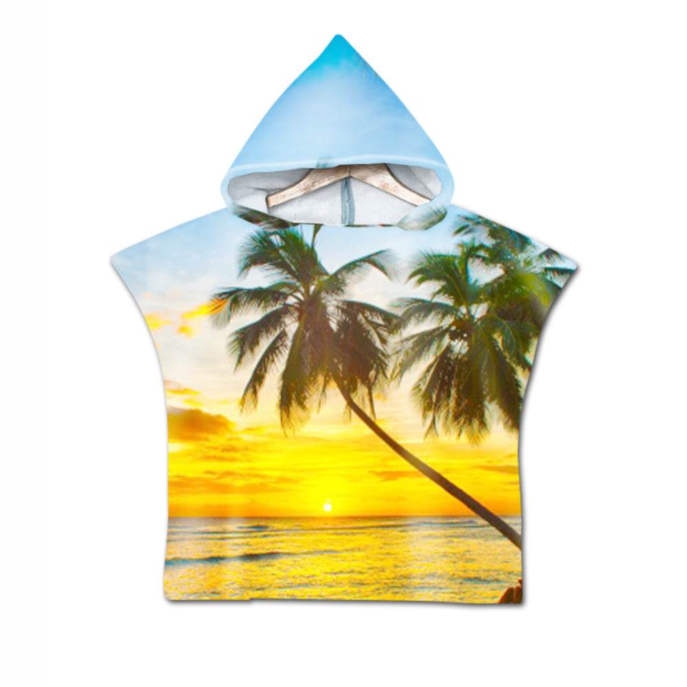 Printed hooded bath towel - Mubimart