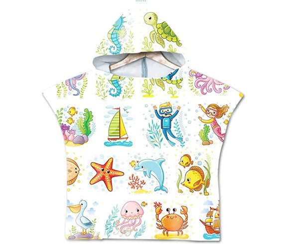 Printed hooded bath towel - Mubimart -  