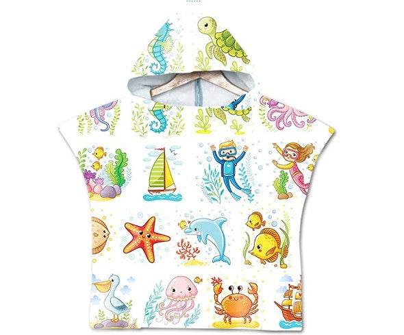 Printed hooded bath towel - Mubimart