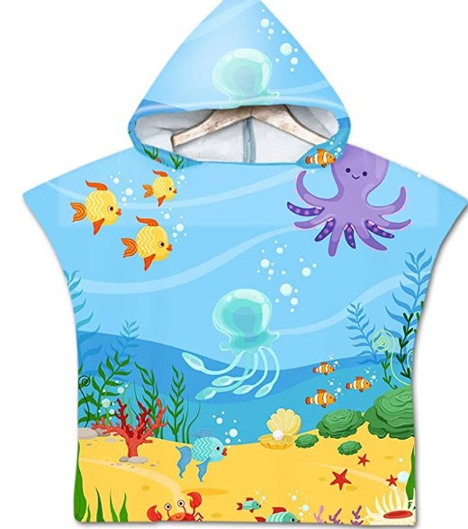 Printed hooded bath towel - Mubimart -  