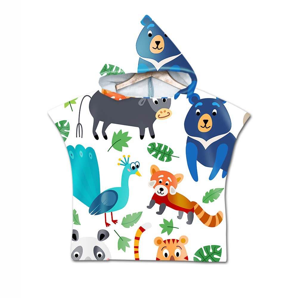 Printed hooded bath towel - Mubimart