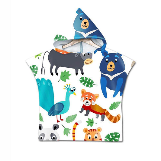 Printed hooded bath towel - Mubimart