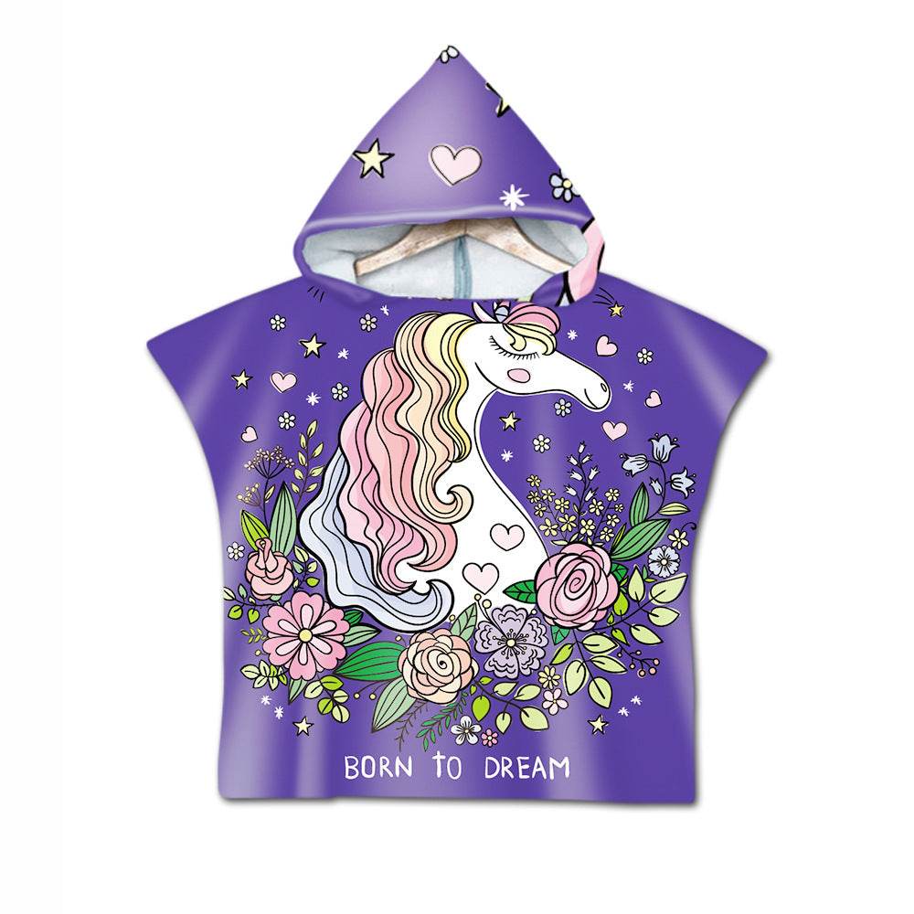 Printed hooded bath towel - Mubimart
