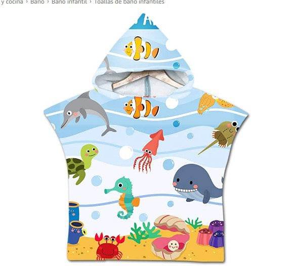 Printed hooded bath towel - Mubimart