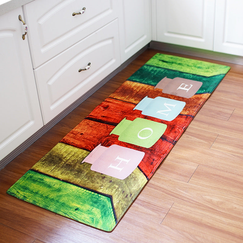 Printed long floor mat bathroom kitchen rug - Mubimart -  