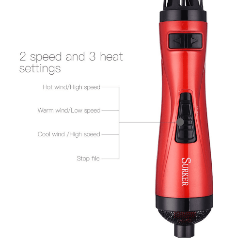 Professional Hair Dryer Rotary Brush Machine 2 in 1 Multifunction Hair Curler Curling Iron Wand Styling Tools - Mubimart