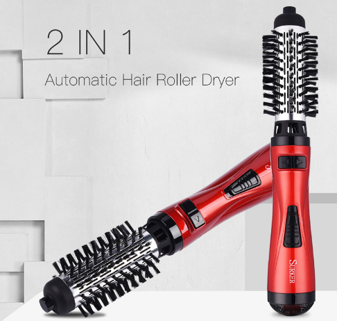 Professional Hair Dryer Rotary Brush Machine 2 in 1 Multifunction Hair Curler Curling Iron Wand Styling Tools - Mubimart -  