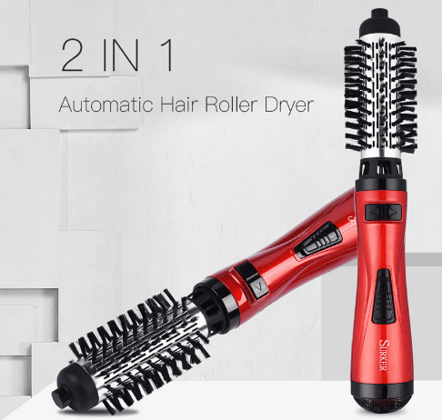 Professional Hair Dryer Rotary Brush Machine 2 in 1 Multifunction Hair Curler Curling Iron Wand Styling Tools - Mubimart