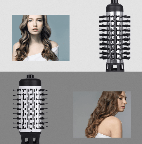 Professional Hair Dryer Rotary Brush Machine 2 in 1 Multifunction Hair Curler Curling Iron Wand Styling Tools - Mubimart
