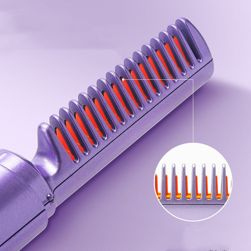 Professional Wireless Hair Straightener Curler Comb Fast Heating Negative Ion Straightening Curling Brush Hair Styling Tools - Mubimart -  