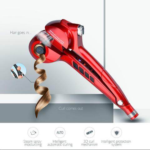 Professional ceramic hair steam machine hair curler roller curling iron, hair waver in digital magic styling tools styler - Mubimart
